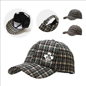 Polyester Houndstooth Plaid Baseball Cap